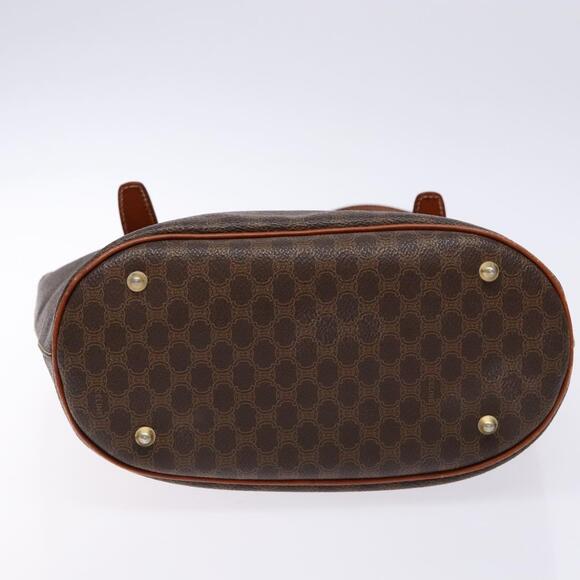 CELINE Macadam Canvas Tote Bag Pvc Brown Gold - Picture 9 of 13